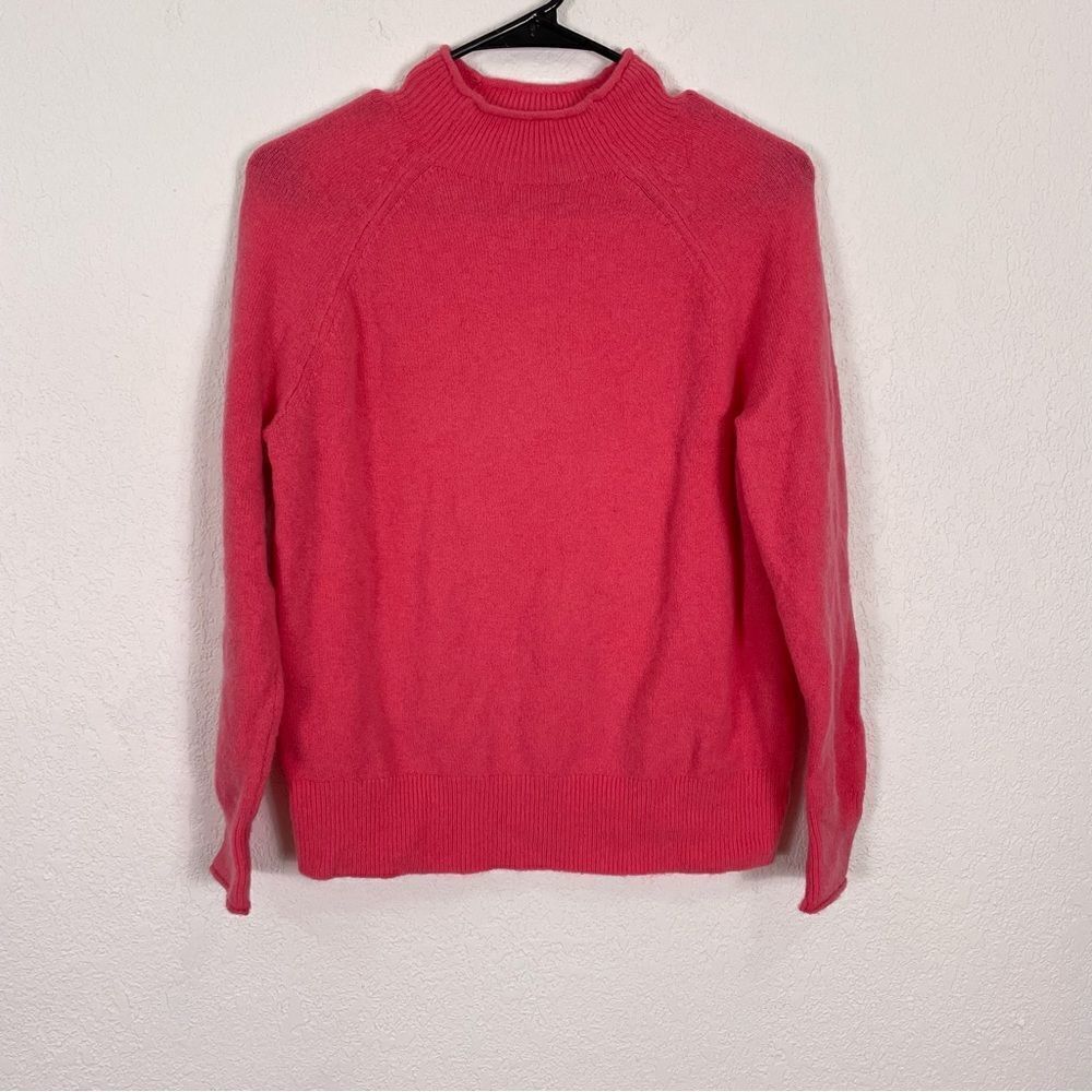 J. Crew Pink Wool and Alpaca Blend Mock‎ Neck Sweater XS